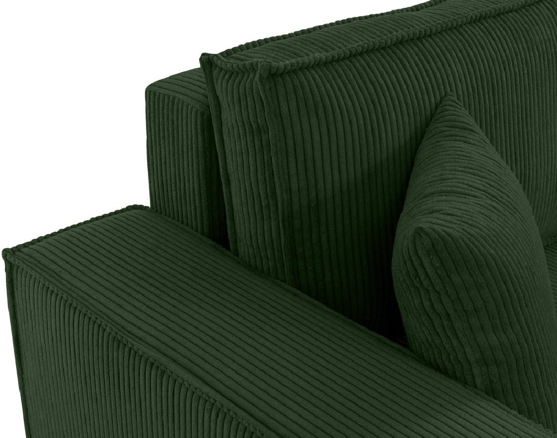 Canapé d'angle réversible 5 places convertible avec coffre en velours côtelé Cezanne