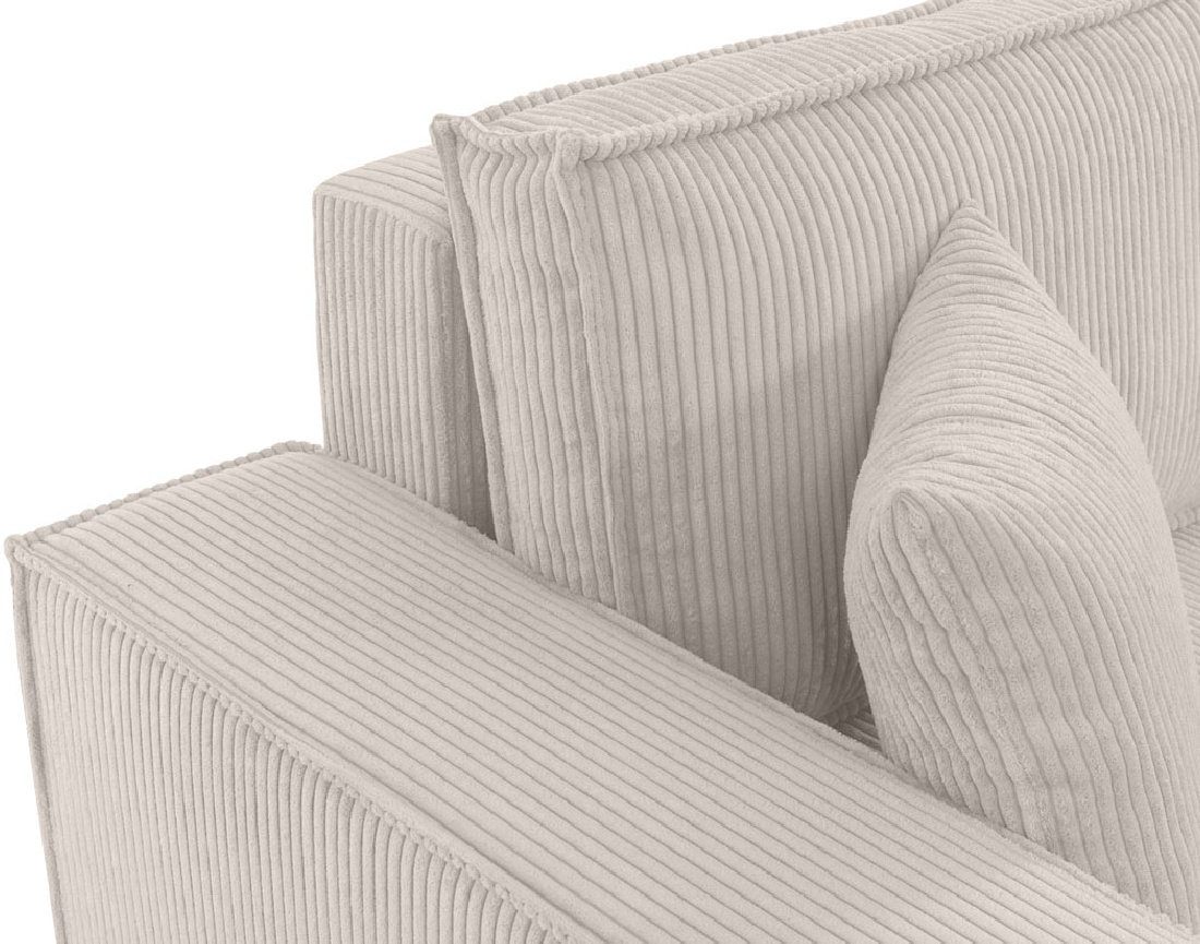 Canapé d'angle réversible 5 places convertible avec coffre en velours côtelé Cezanne