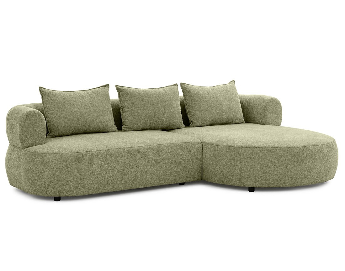 Angela - canapé d'angle droit 4 places en velours texturé