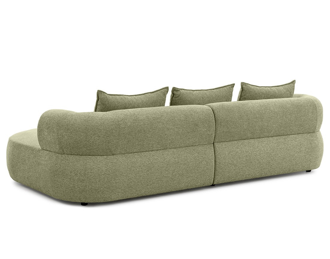 Angela - canapé d'angle droit 4 places en velours texturé