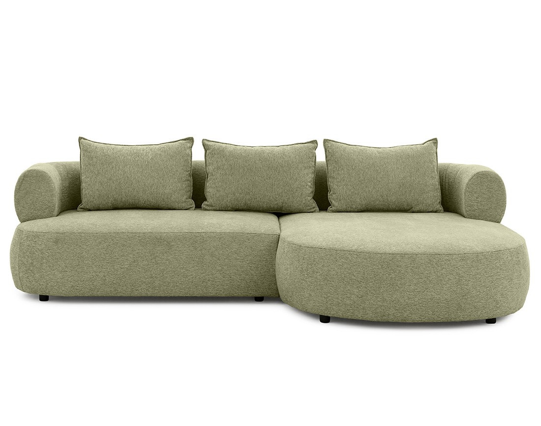 Angela - canapé d'angle droit 4 places en velours texturé