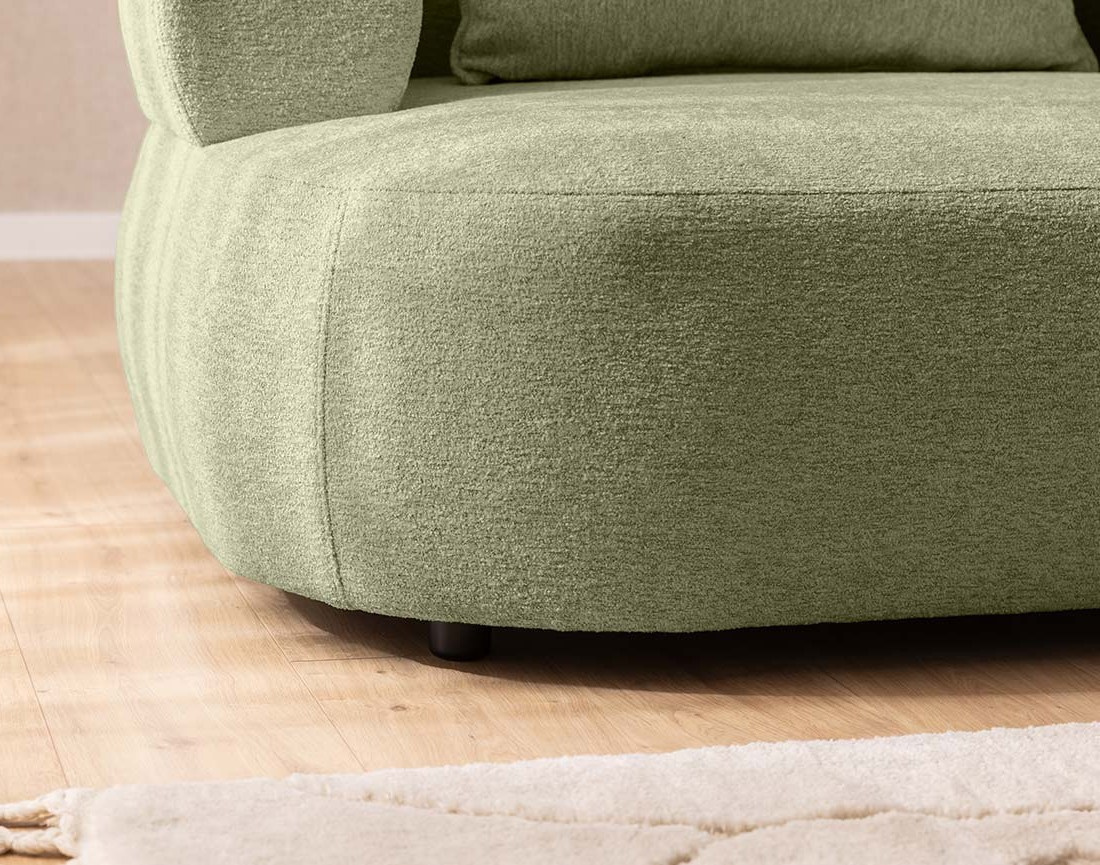 Angela - canapé d'angle droit 4 places en velours texturé