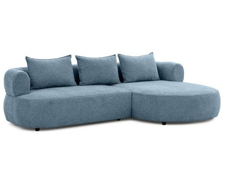 Angela - canapé d'angle droit 4 places en velours texturé