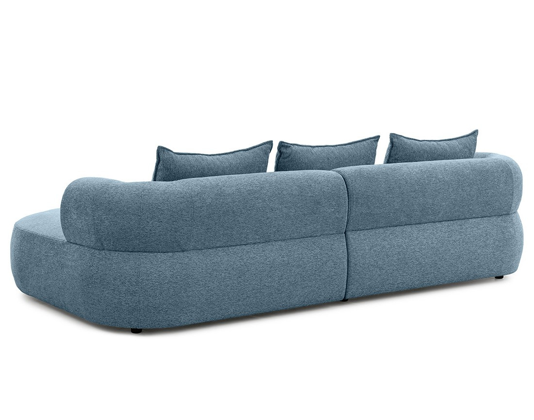 Angela - canapé d'angle droit 4 places en velours texturé