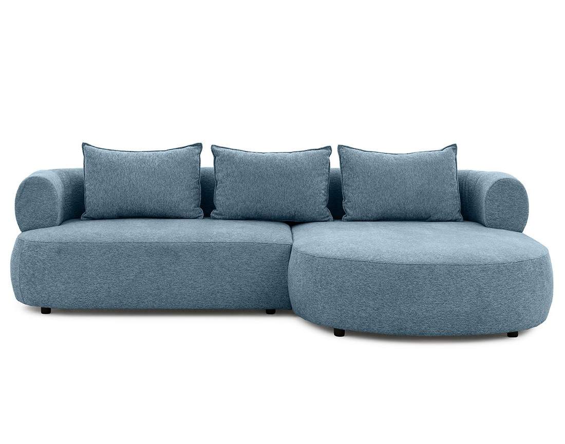 Angela - canapé d'angle droit 4 places en velours texturé