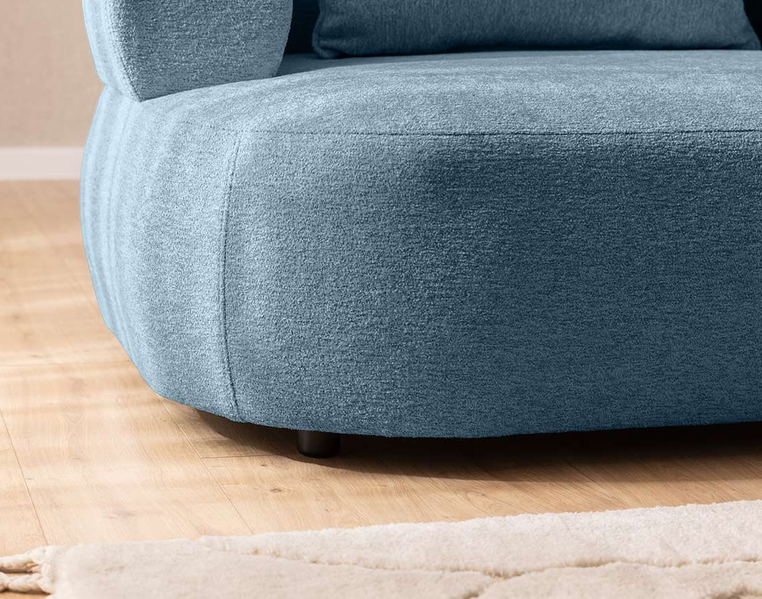 Angela - canapé d'angle droit 4 places en velours texturé