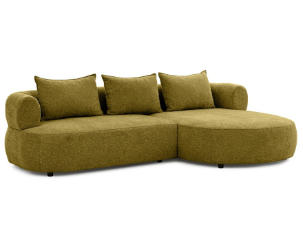 Angela - canapé d'angle droit 4 places en velours texturé