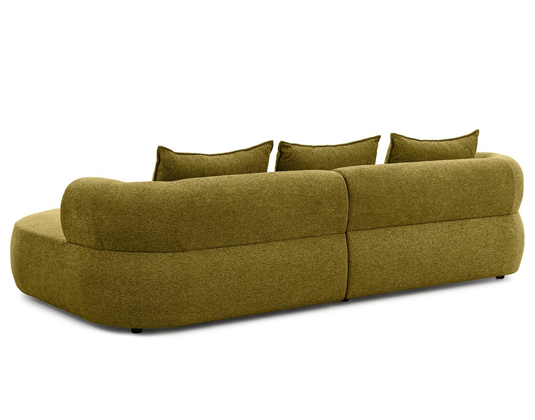 Angela - canapé d'angle droit 4 places en velours texturé