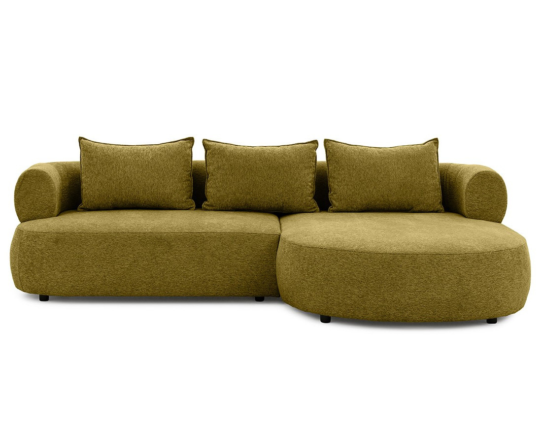 Angela - canapé d'angle droit 4 places en velours texturé