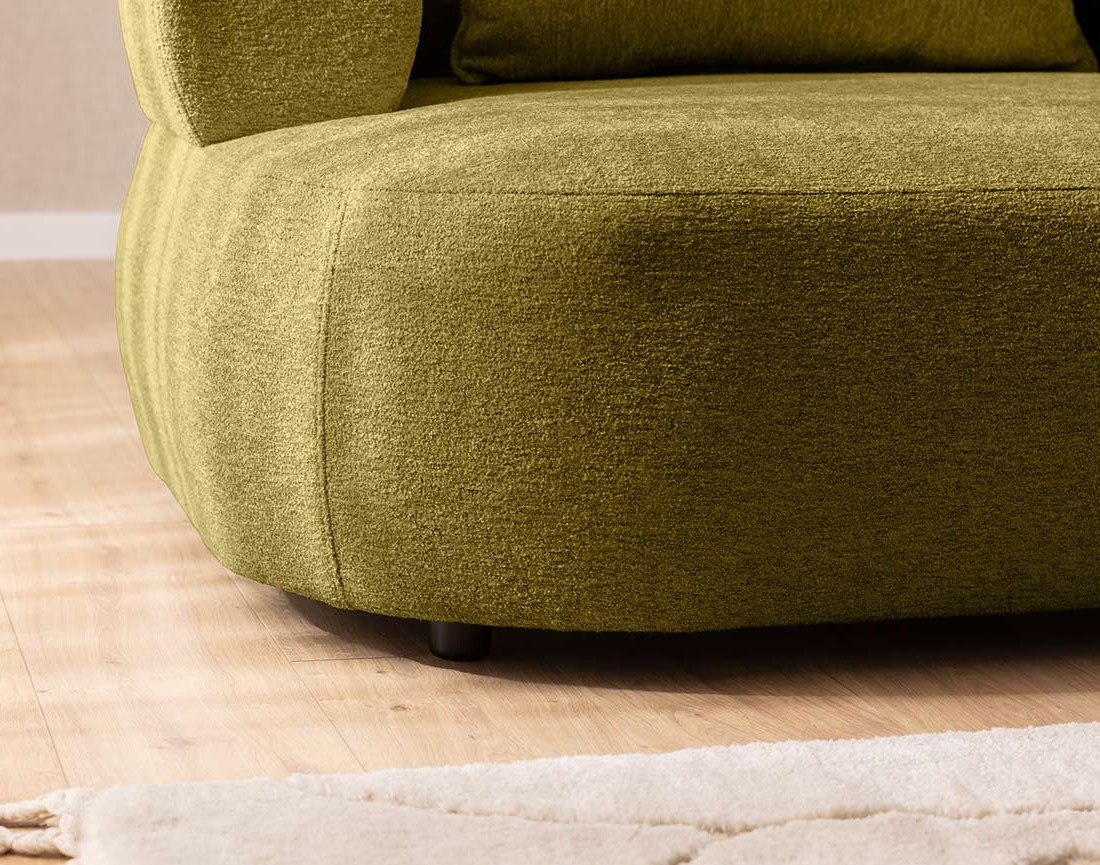 Angela - canapé d'angle droit 4 places en velours texturé