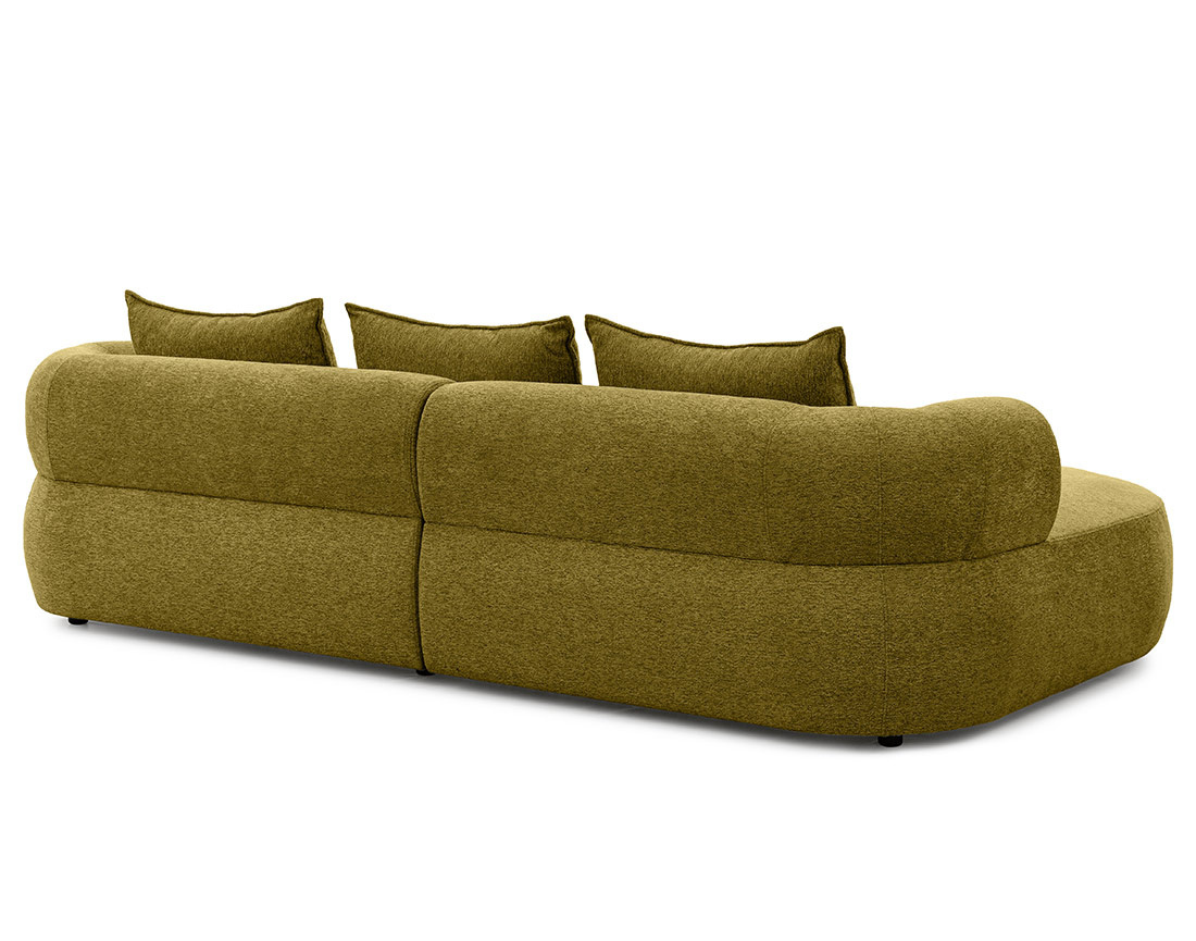 Canapé d'angle gauche 4 places en velours texturé Angela