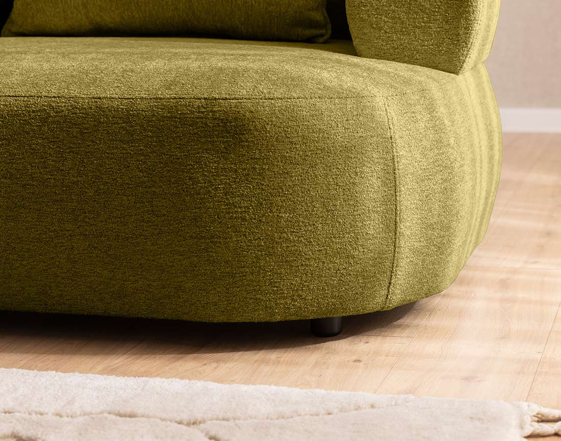 Canapé d'angle gauche 4 places en velours texturé Angela