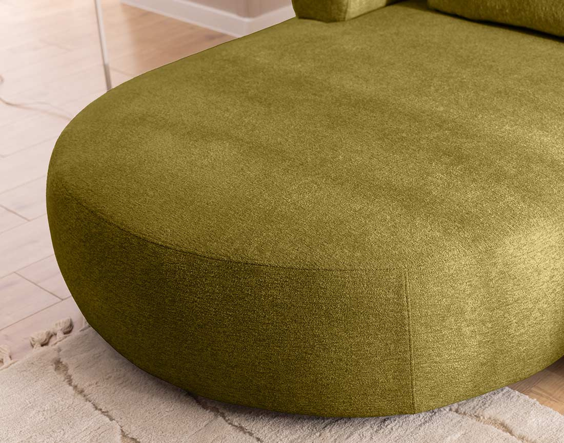 Canapé d'angle gauche 4 places en velours texturé Angela