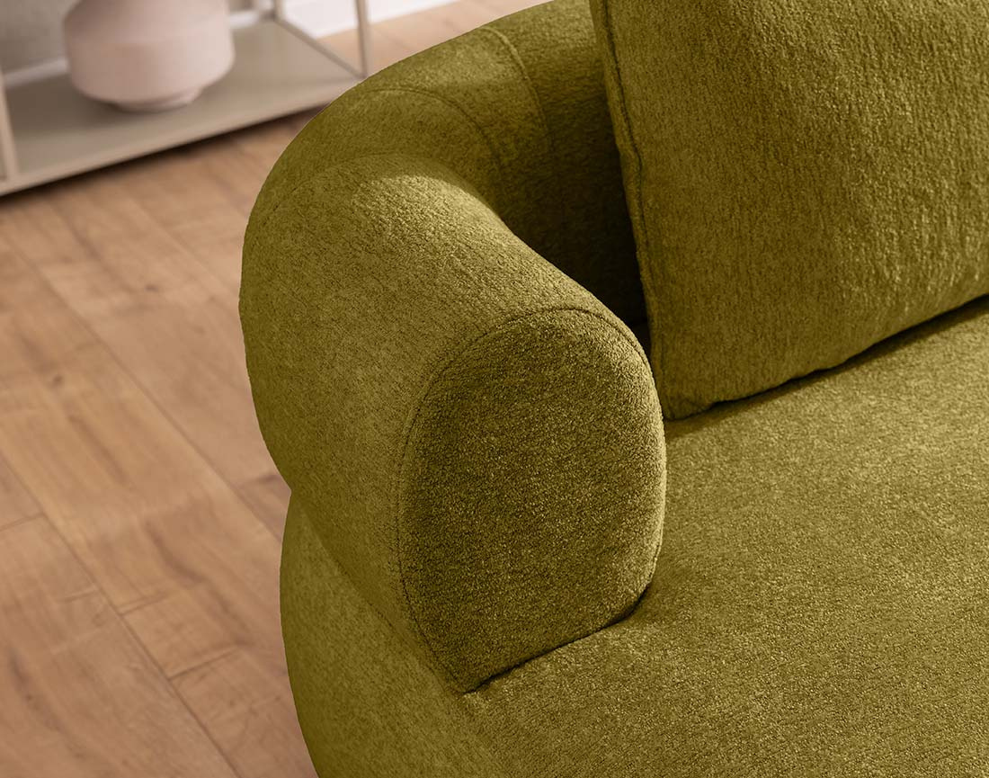 Canapé d'angle gauche 4 places en velours texturé Angela