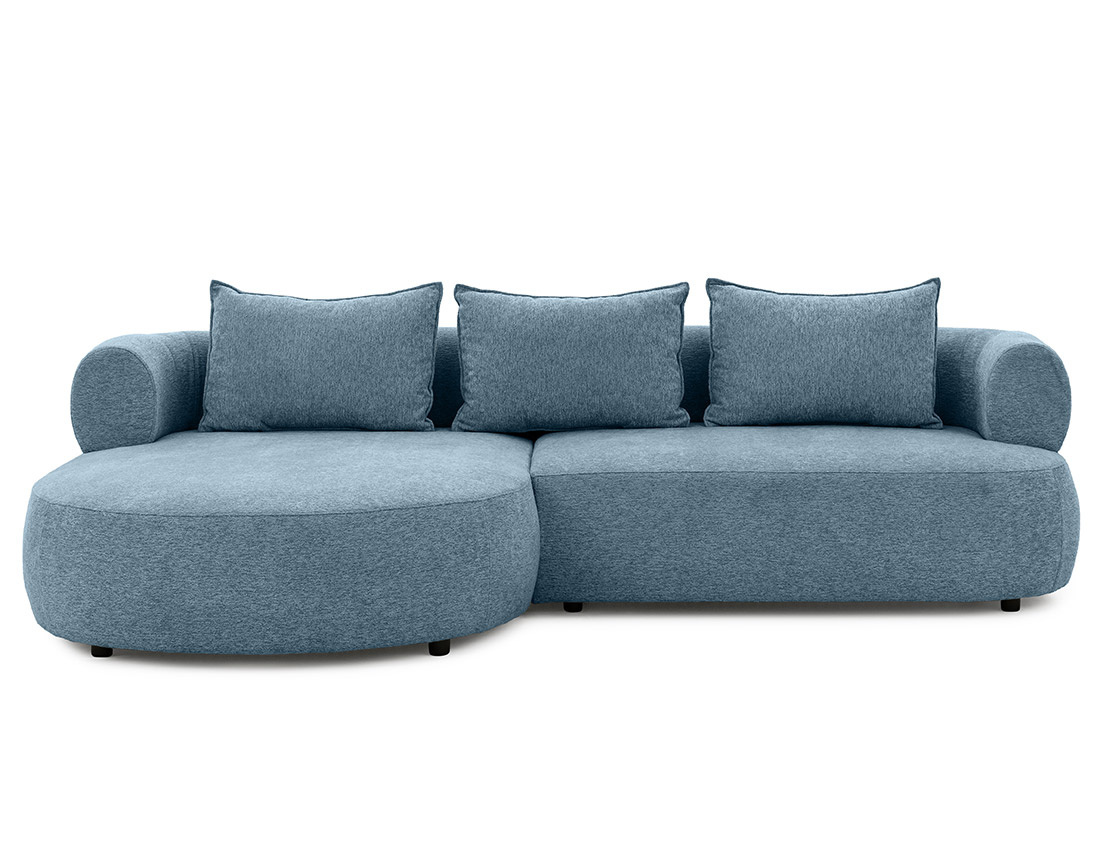 Canapé d'angle gauche 4 places en velours texturé Angela