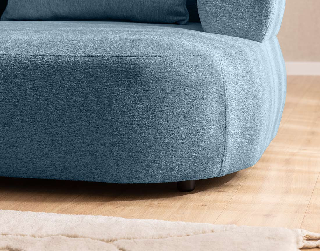 Canapé d'angle gauche 4 places en velours texturé Angela