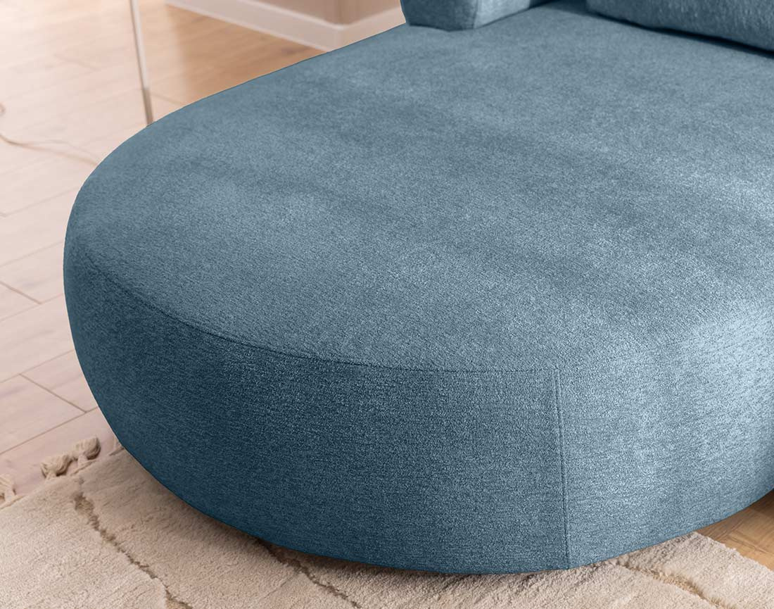 Canapé d'angle gauche 4 places en velours texturé Angela