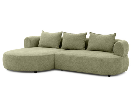 Canapé d'angle gauche 4 places en velours texturé Angela