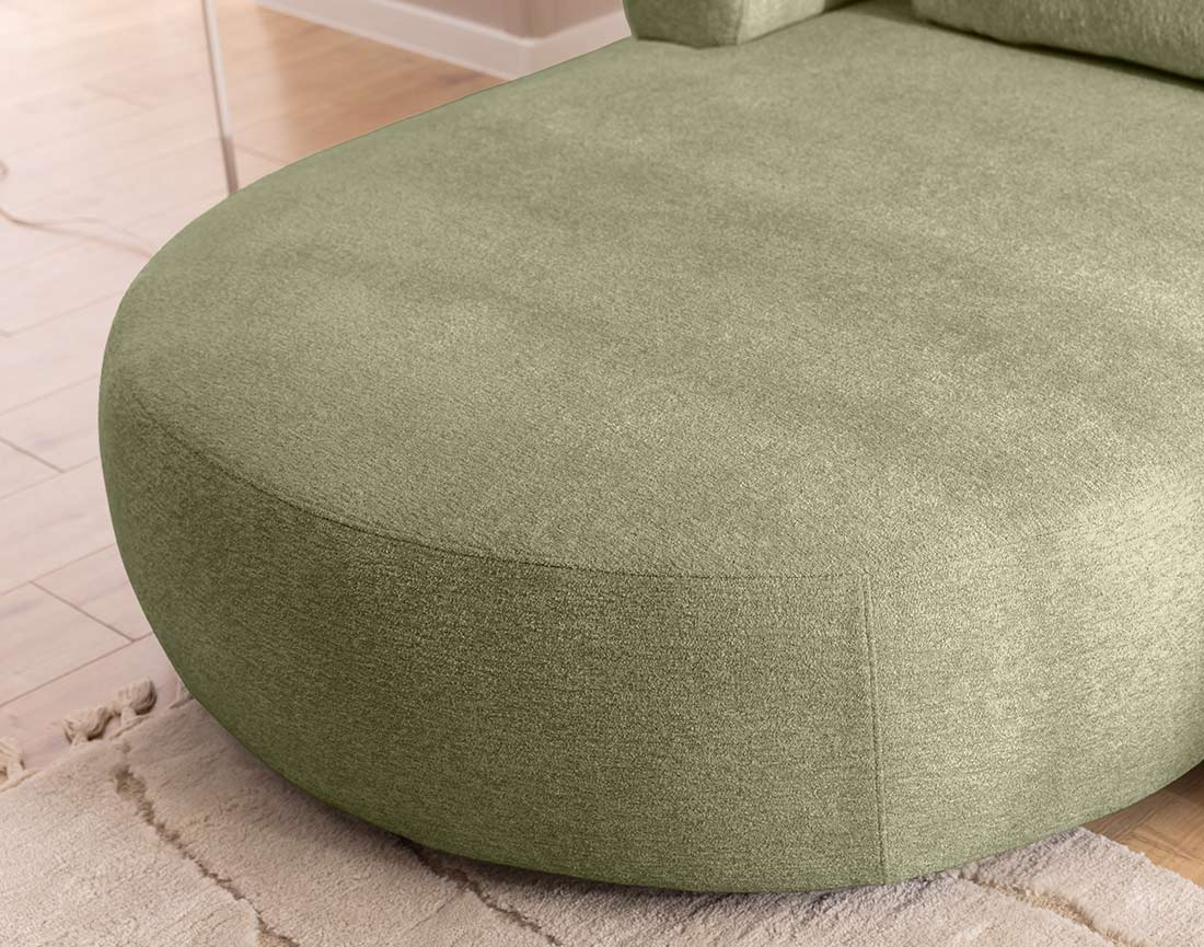 Canapé d'angle gauche 4 places en velours texturé Angela