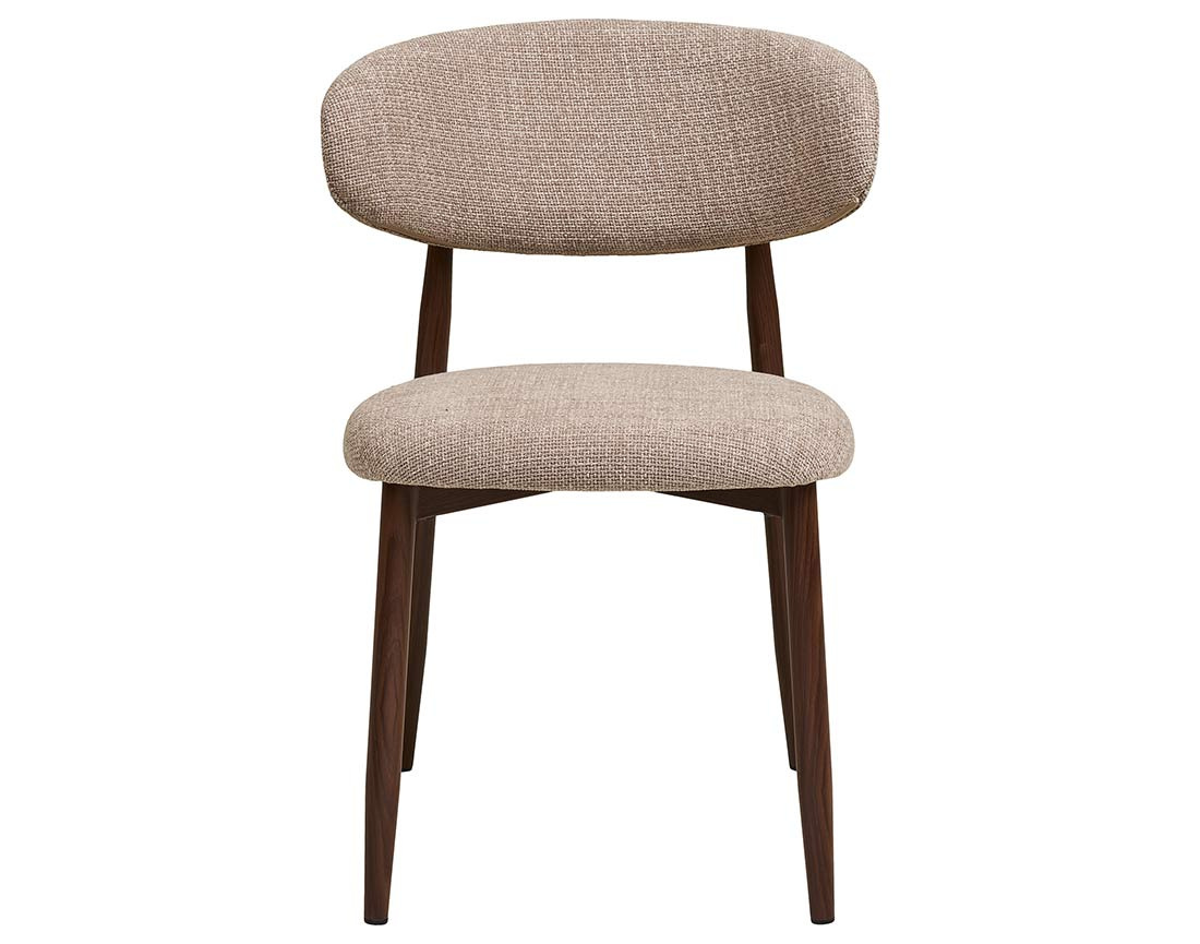 Lot de 2 chaises en tissu texturé pieds en acier effet bois Eddie