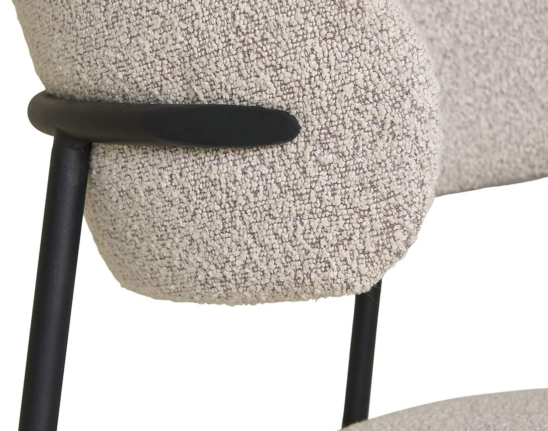 Lot de 2 chaises en tissu bouclette pieds en acier Erica