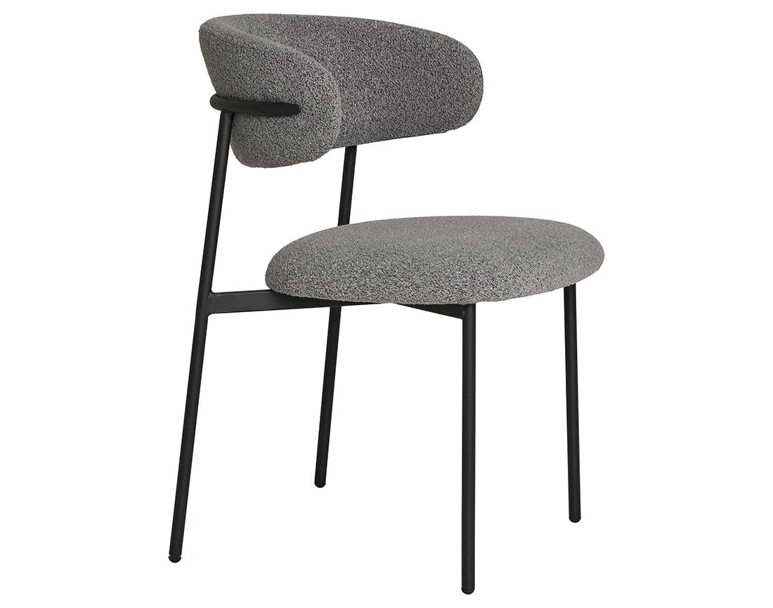 Lot de 2 chaises en tissu bouclette pieds en acier Erica