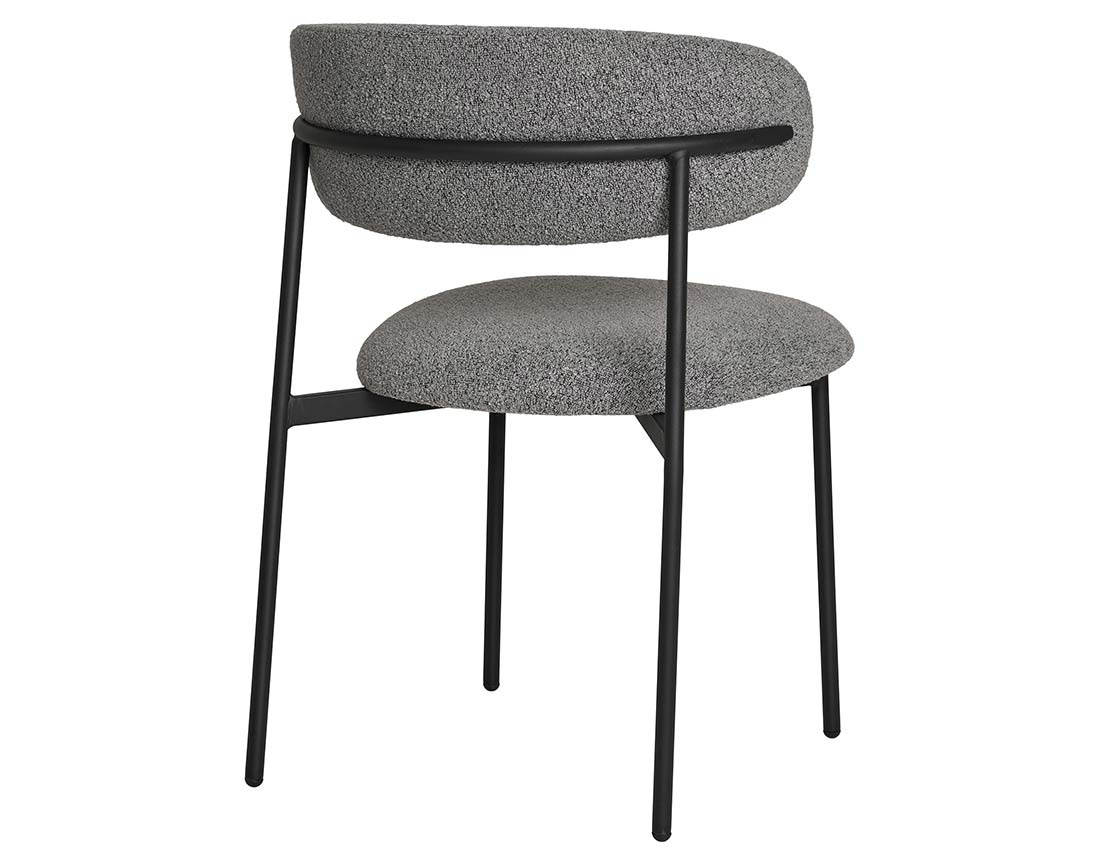 Lot de 2 chaises en tissu bouclette pieds en acier Erica