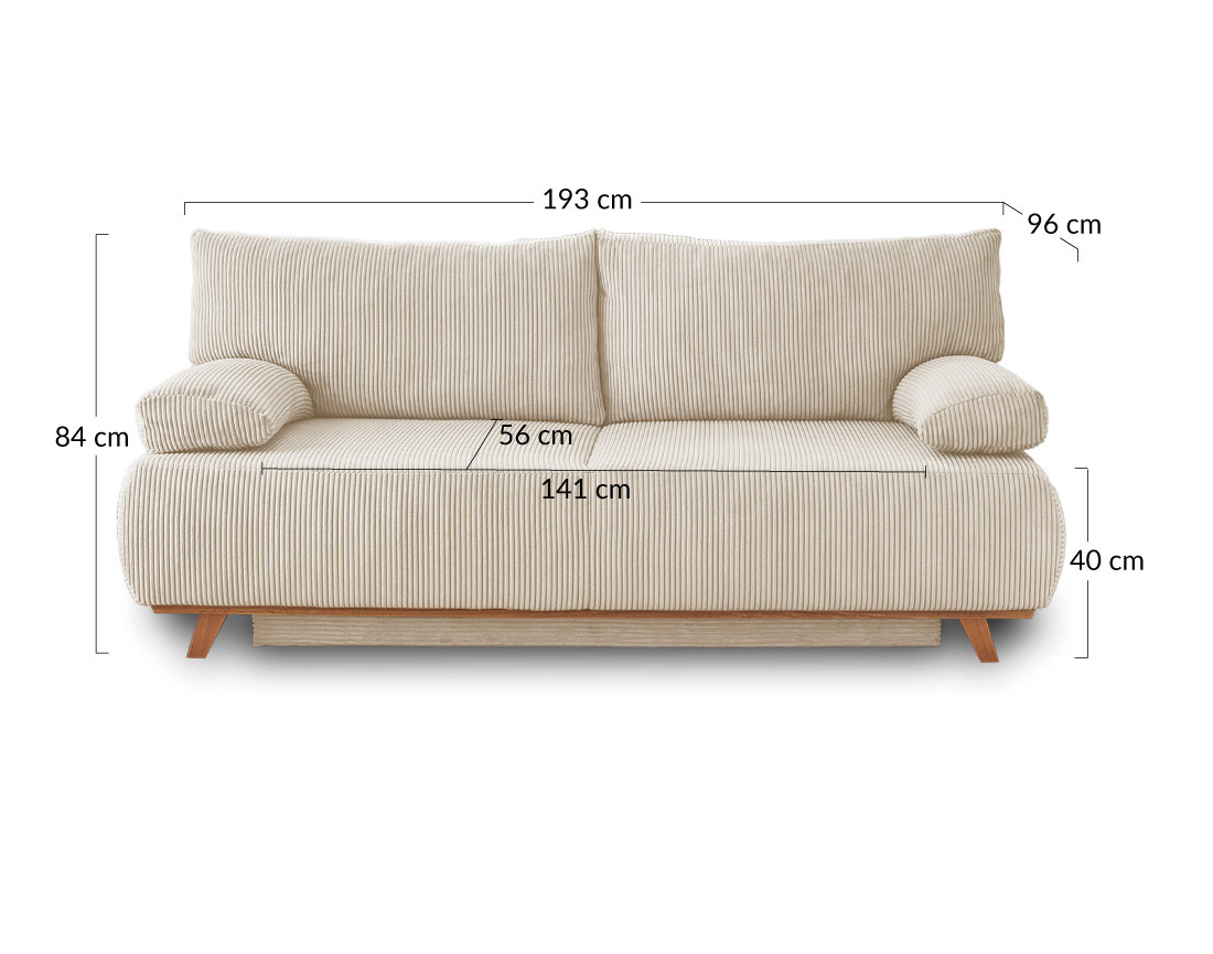 Canapé 3 places convertible avec coffre en velours Cristal