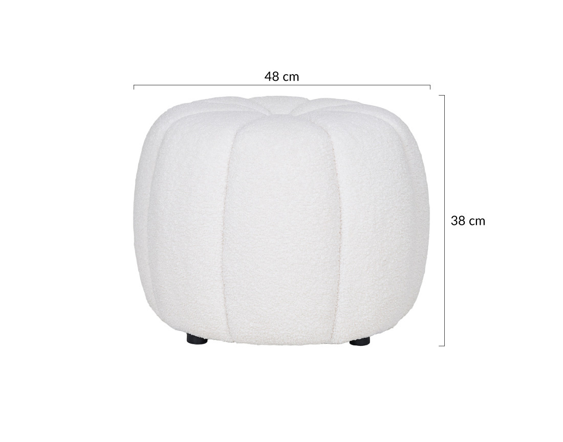 Pouf en tissu bouclette Helda
