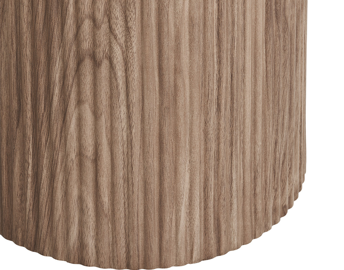 Bout de canapé plateau effet marbre et pieds effets bois 50 cm Lysa