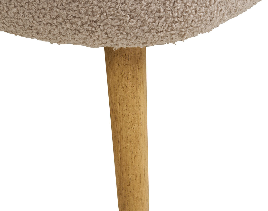 Pouf avec rangements en FSC® 100% en tissu bouclette Karen