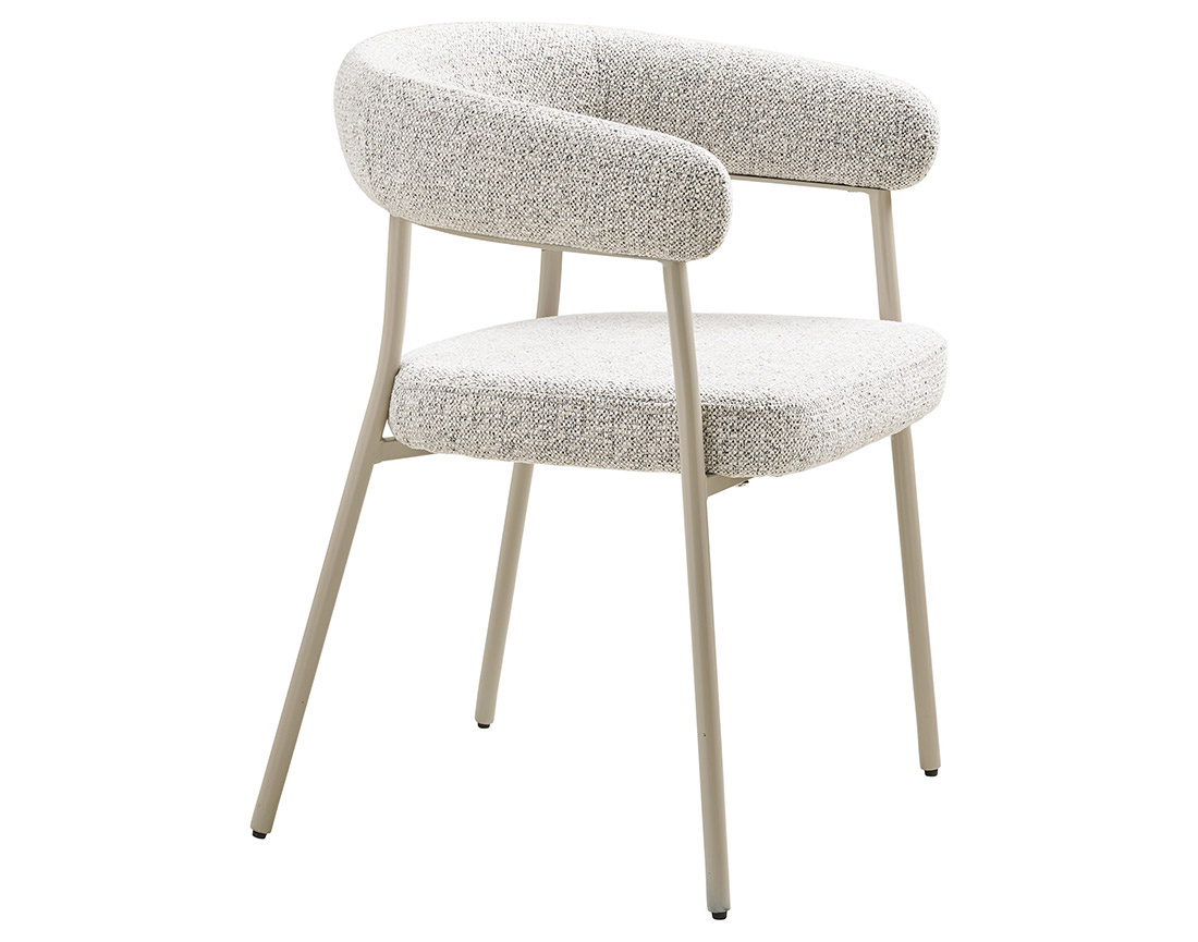 Lot de 2 chaises FSC® 100% en tissu texturé pieds en acier Sadie