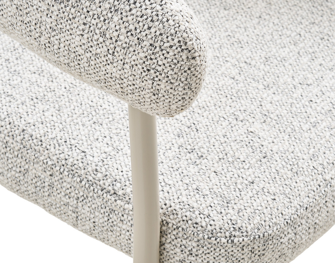 Lot de 2 chaises FSC® 100% en tissu texturé pieds en acier Sadie