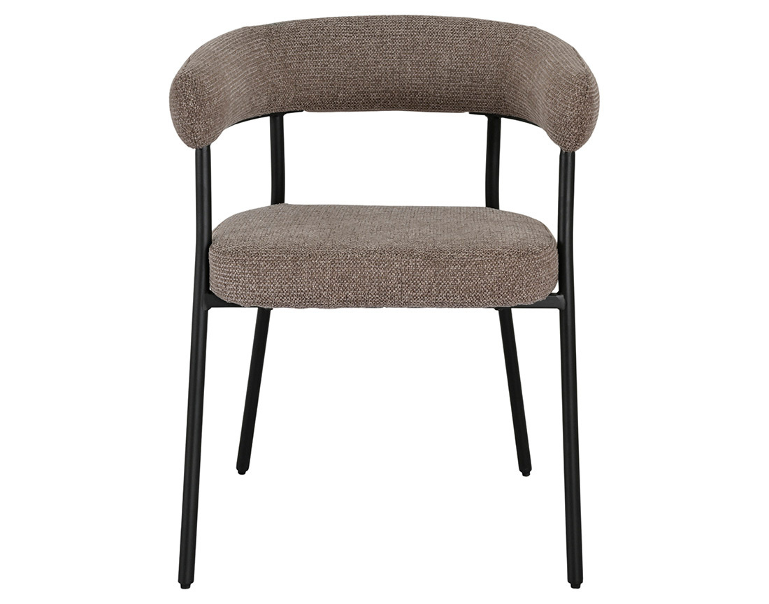 Lot de 2 chaises FSC® 100% en tissu texturé pieds en acier Sadie