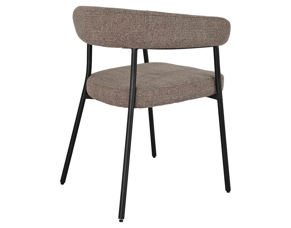 Lot de 2 chaises FSC® 100% en tissu texturé pieds en acier Sadie