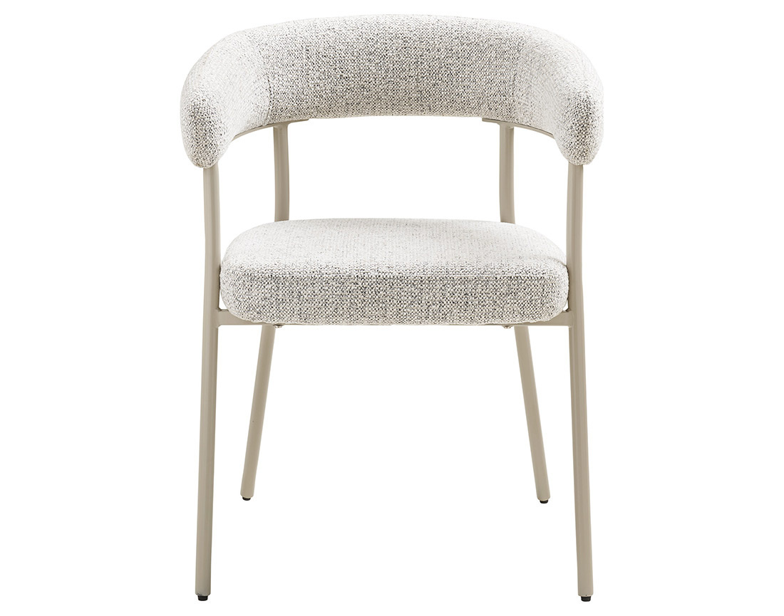 Lot de 2 chaises FSC® 100% en tissu texturé pieds en acier Sadie