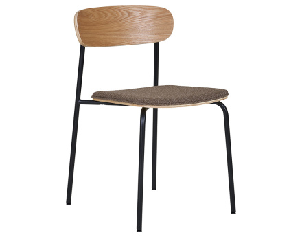 Lot de 2 chaises en bois de frêne pieds en acier Zoe