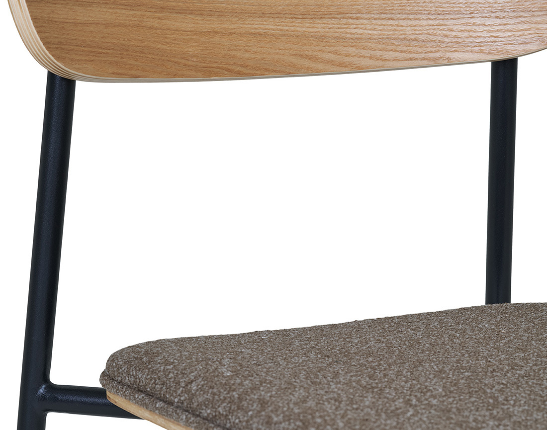 Lot de 2 chaises en bois de frêne pieds en acier Zoe