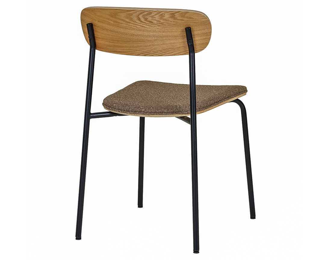 Lot de 2 chaises en bois de frêne pieds en acier Zoe