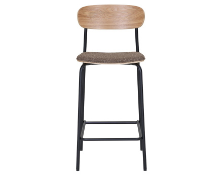 Lot de 2 tabourets en bois de frêne pieds en acier Zoe