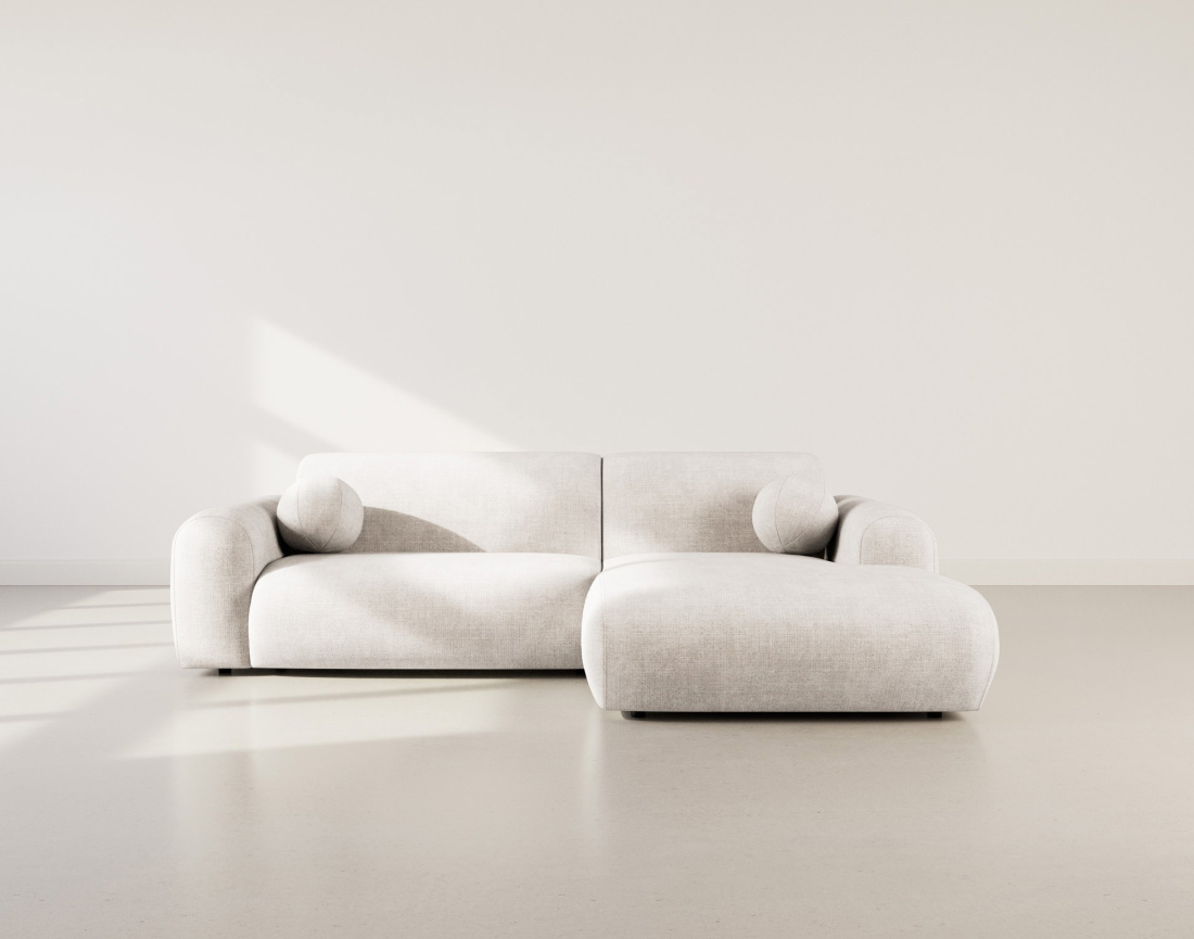 Canapé d'angle droit 4 places en velours texturé Louise