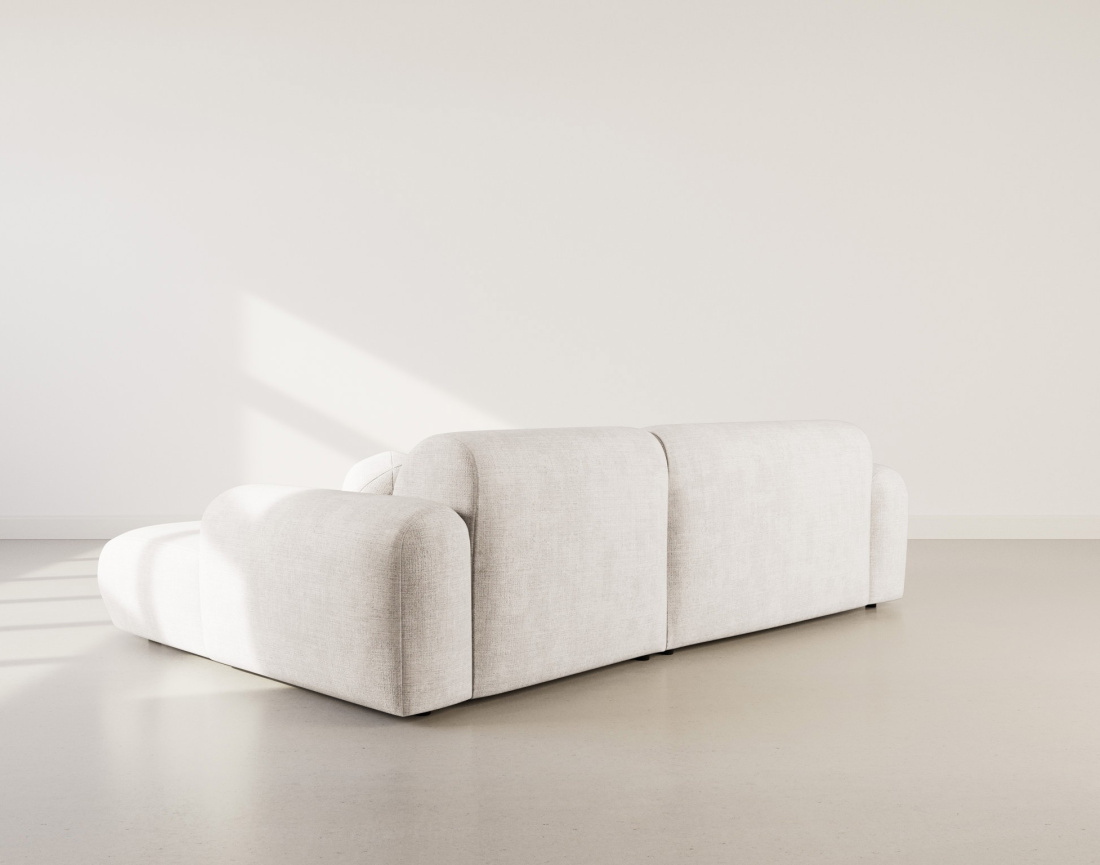 Canapé d'angle droit 4 places en velours texturé Louise