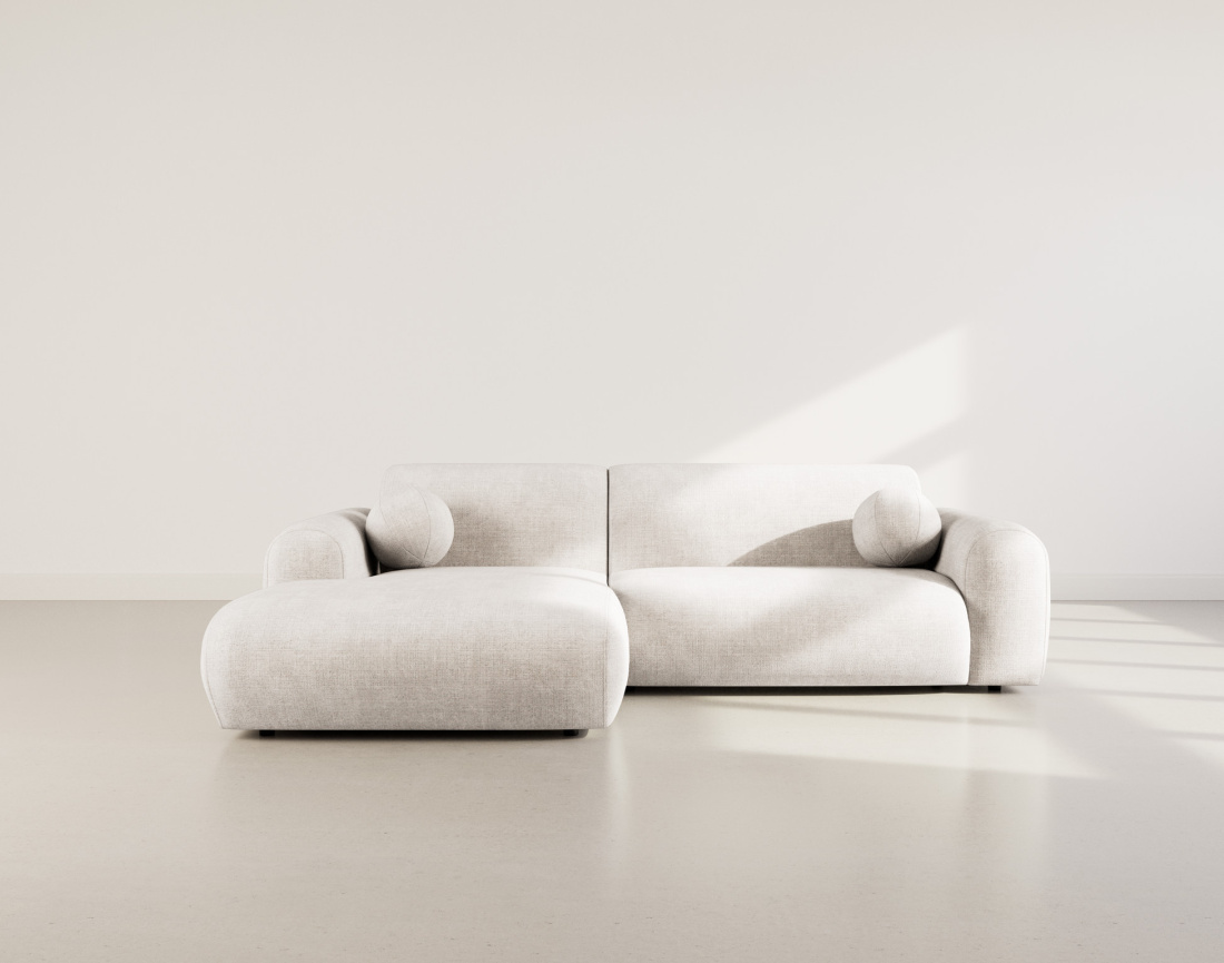 Canapé d'angle gauche 4 places en velours texturé Louise