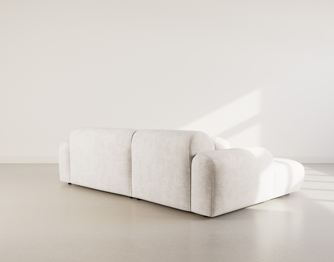 Canapé d'angle gauche 4 places en velours texturé Louise