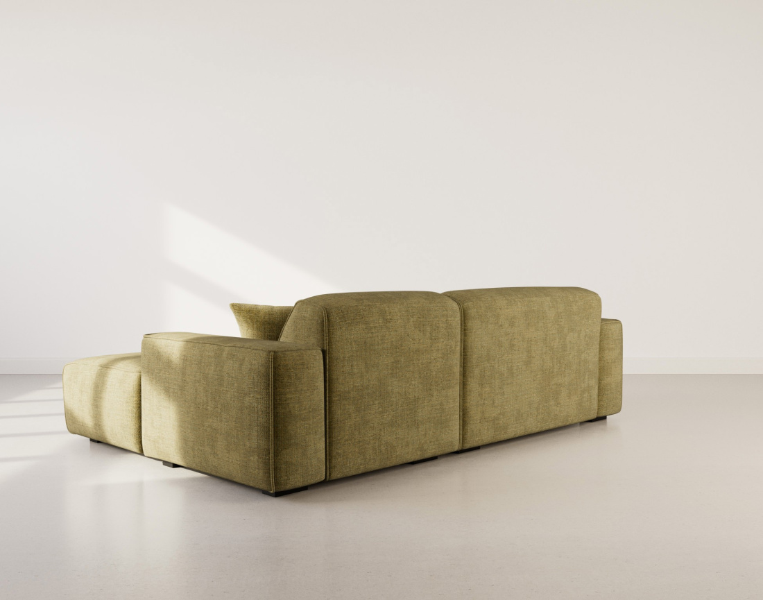 Canapé d'angle droit 4 places en velours texturé Lison