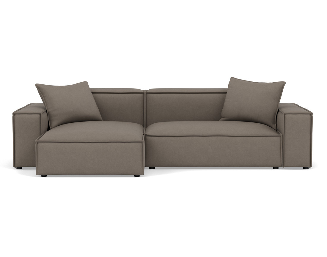 Canapé d'angle réversible 4 places en velours texturé Atlas