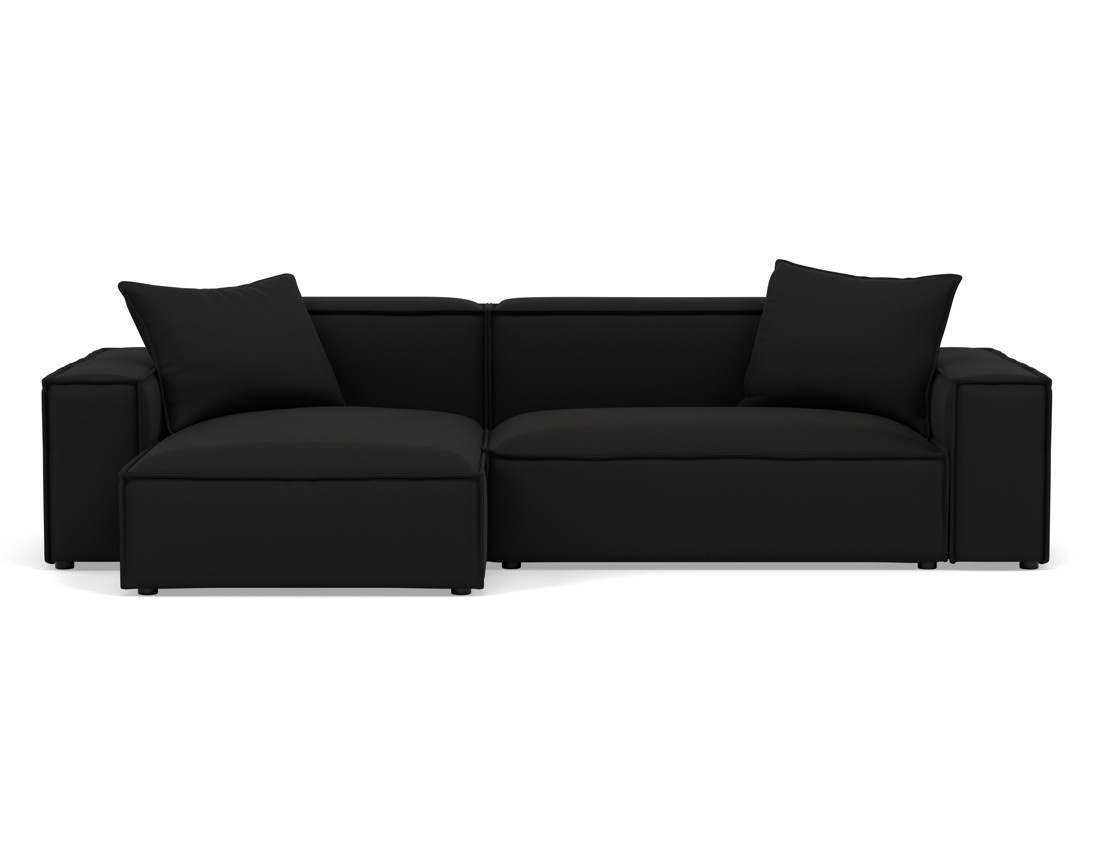 Canapé d'angle réversible 4 places en velours texturé Atlas