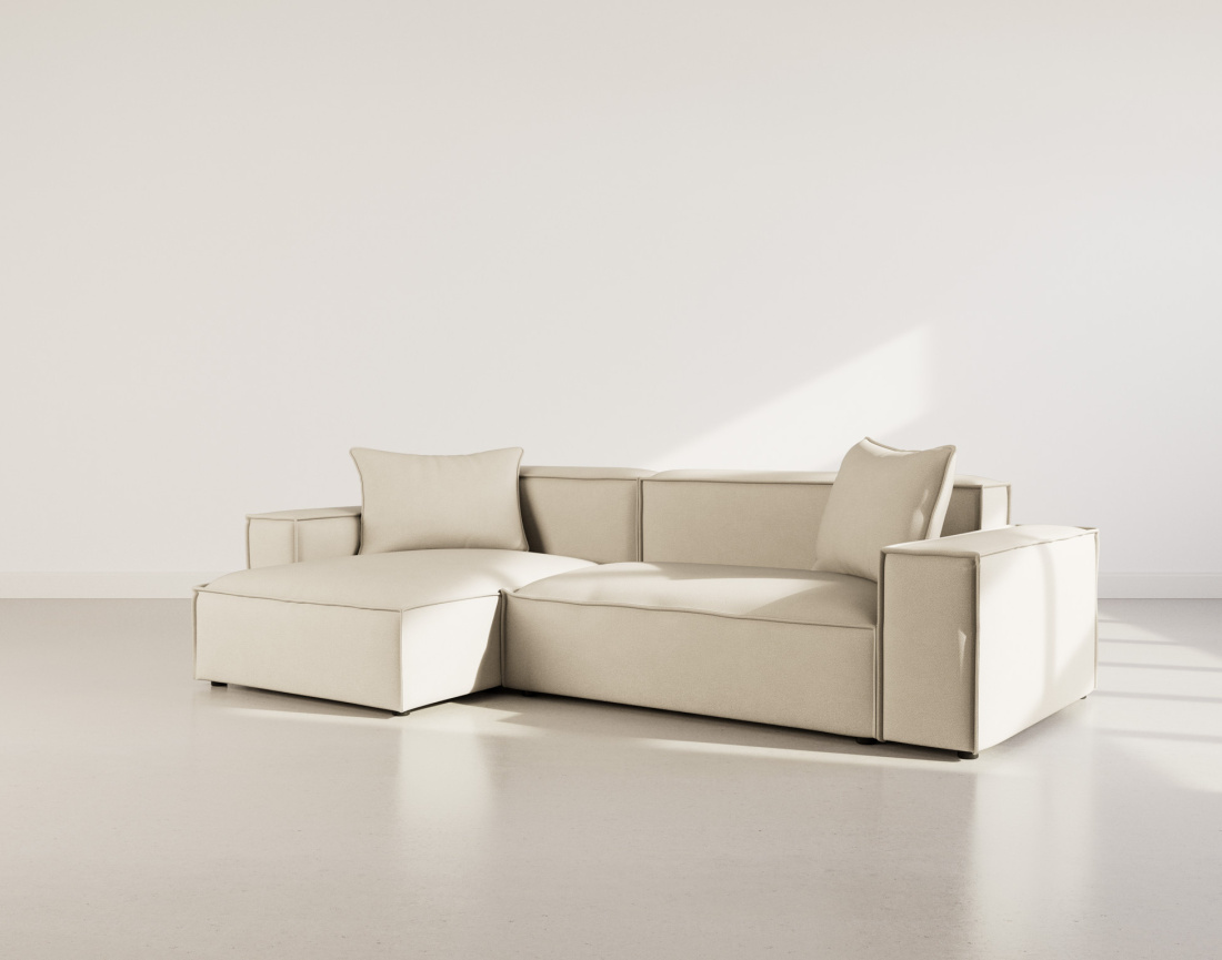 Canapé d'angle réversible 4 places en velours texturé Atlas