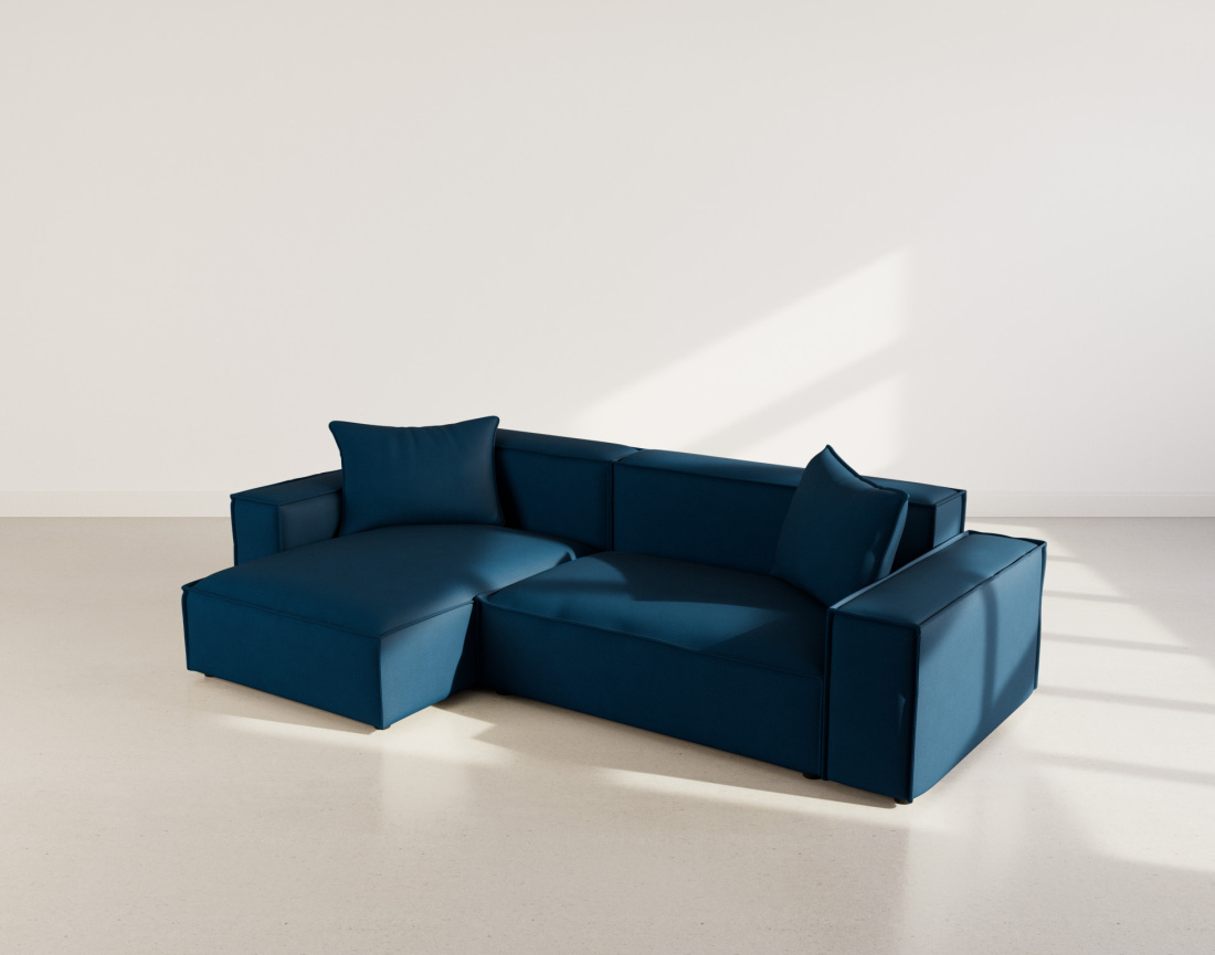 Canapé d'angle réversible 4 places en velours texturé Atlas