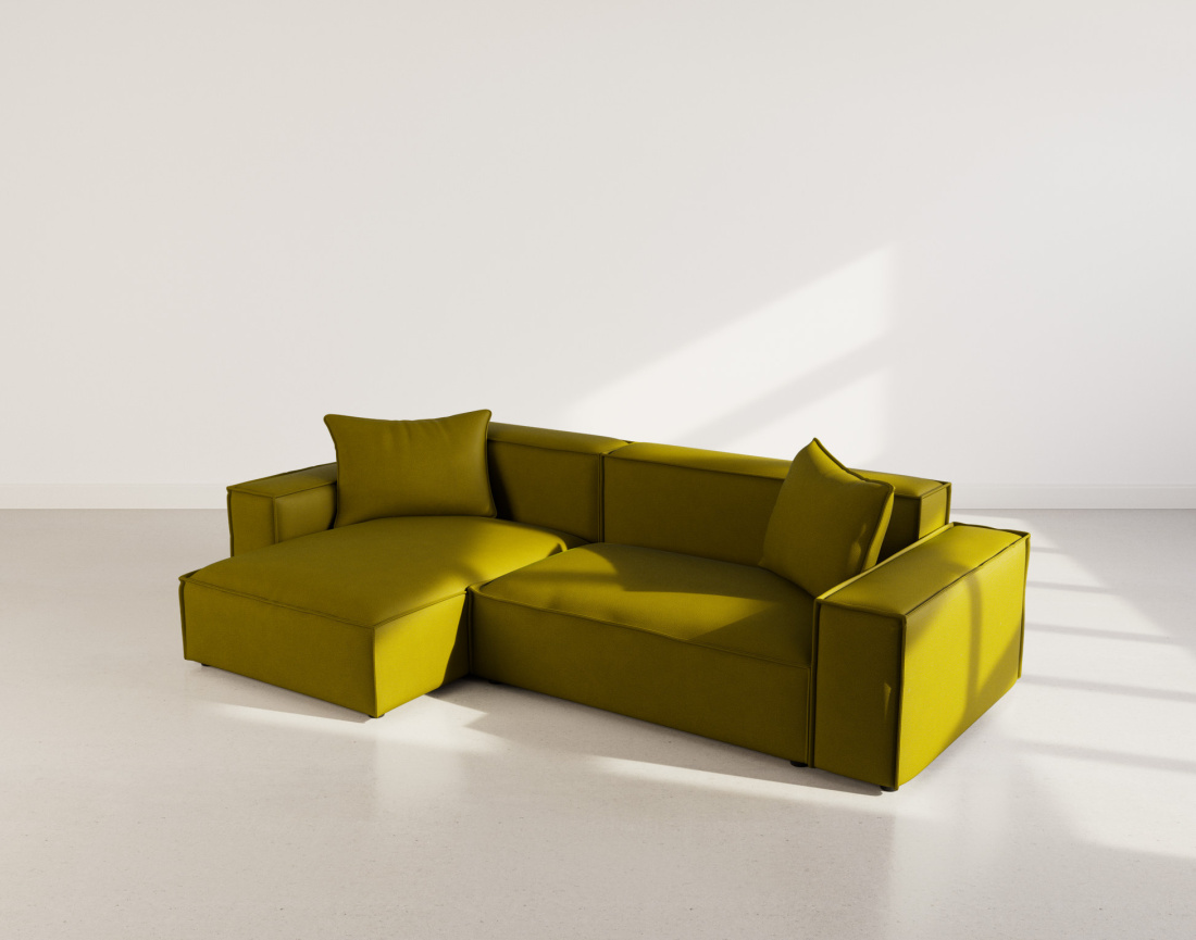 Canapé d'angle réversible 4 places en velours texturé Atlas